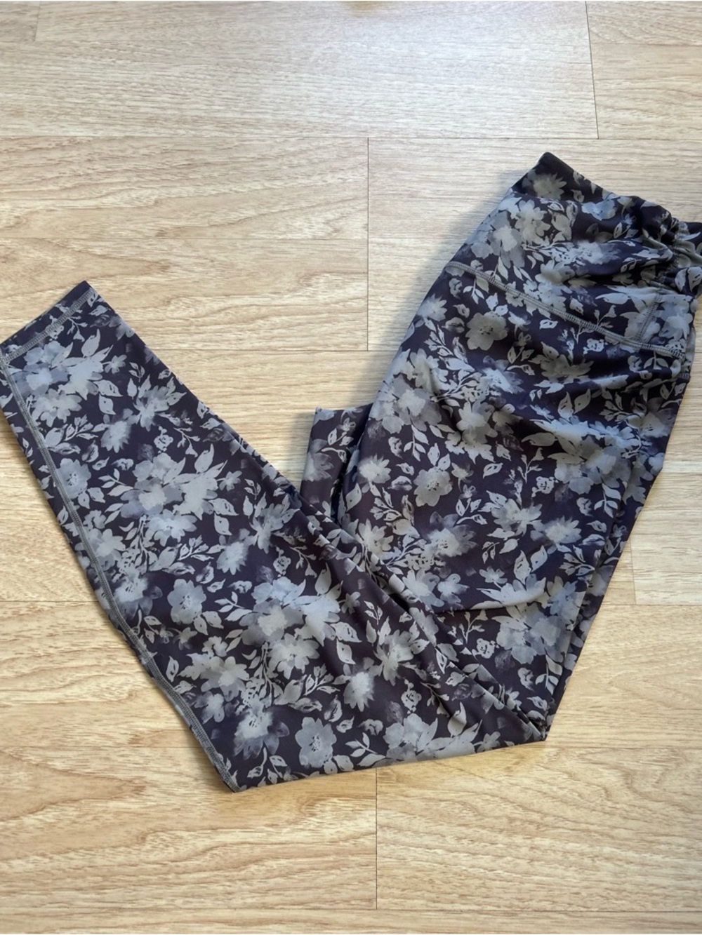 Floral Print Black High-Rise Leggings